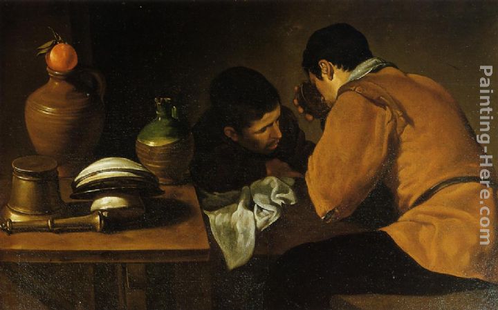 Diego Rodriguez de Silva Velazquez Two Young Men at a Table